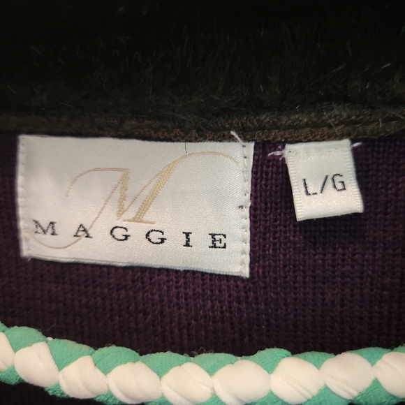 Womans Maggie Fine Knit Stylish Long Sweater Coat Faux Fur Collar L - Picture 3 of 10